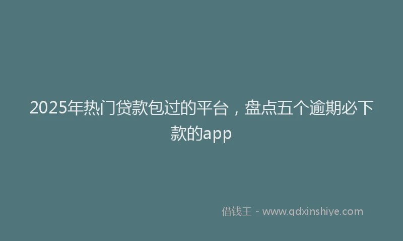 2025年热门贷款包过的平台，盘点五个逾期必下款的app