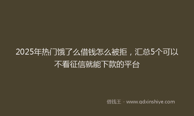 2025年热门饿了么借钱怎么被拒，汇总5个可以不看征信就能下款的平台