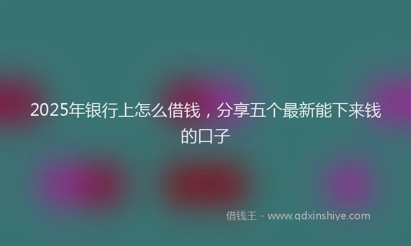 2025年银行上怎么借钱，分享五个最新能下来钱的口子