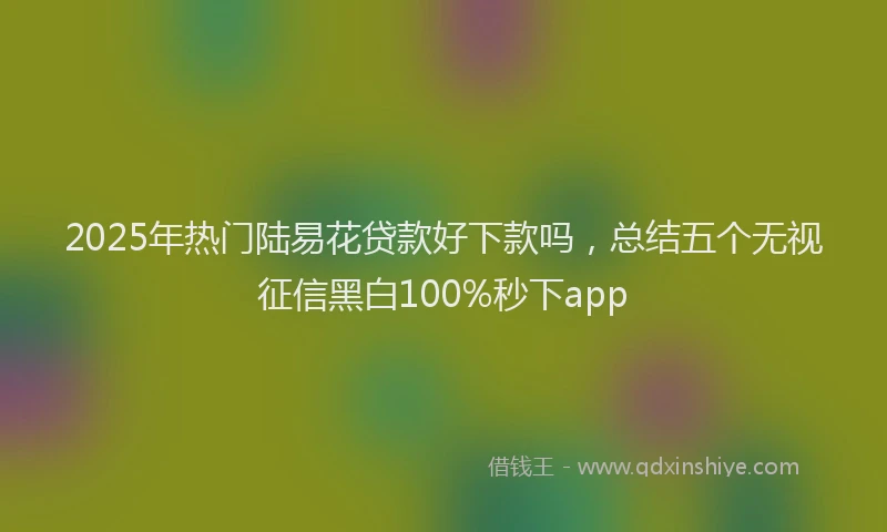 2025年热门陆易花贷款好下款吗，总结五个无视征信黑白100%秒下app