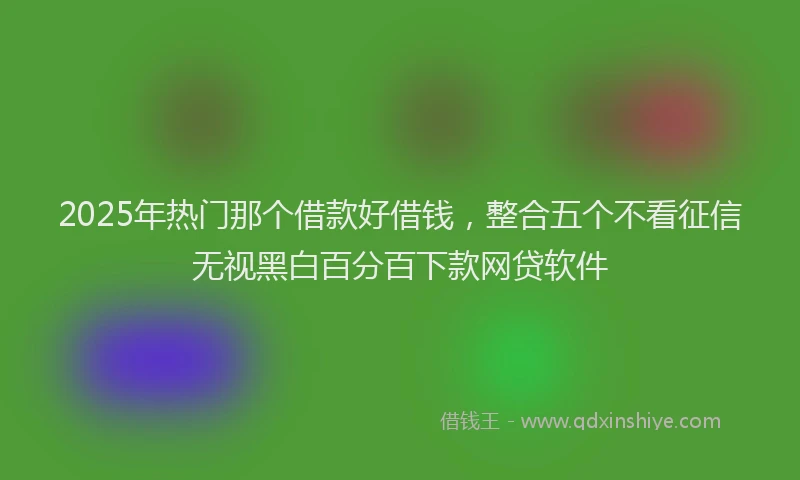 2025年热门那个借款好借钱，整合五个不看征信无视黑白百分百下款网贷软件