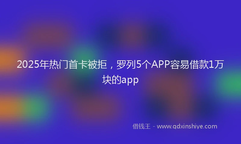 2025年热门首卡被拒，罗列5个APP容易借款1万块的app