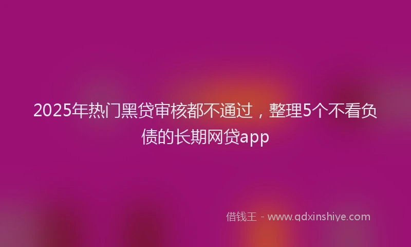 2025年热门黑贷审核都不通过，整理5个不看负债的长期网贷app