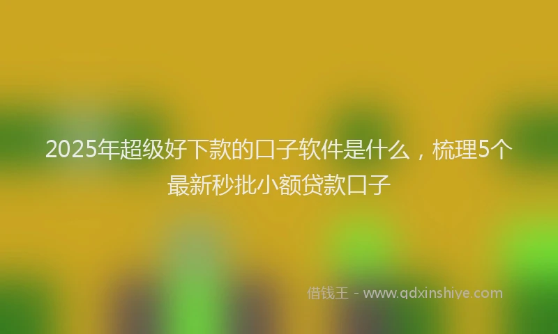 2025年超级好下款的口子软件是什么，梳理5个最新秒批小额贷款口子