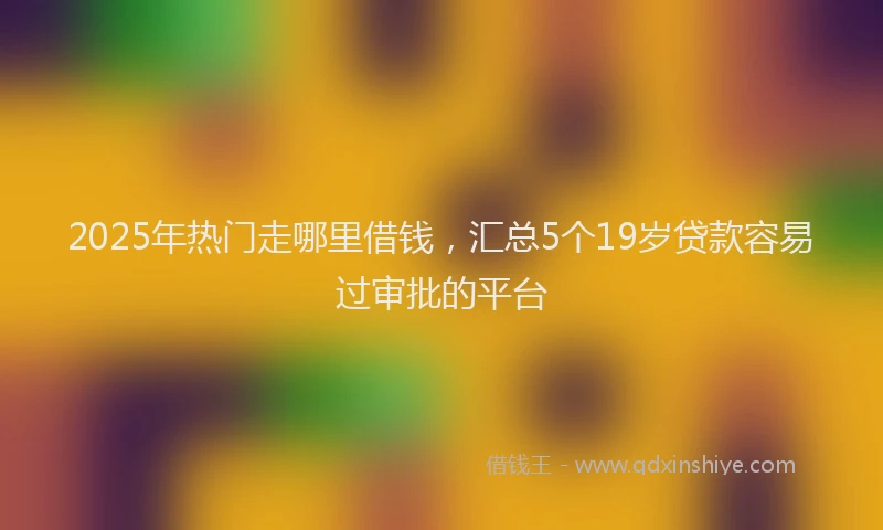 2025年热门走哪里借钱，汇总5个19岁贷款容易过审批的平台