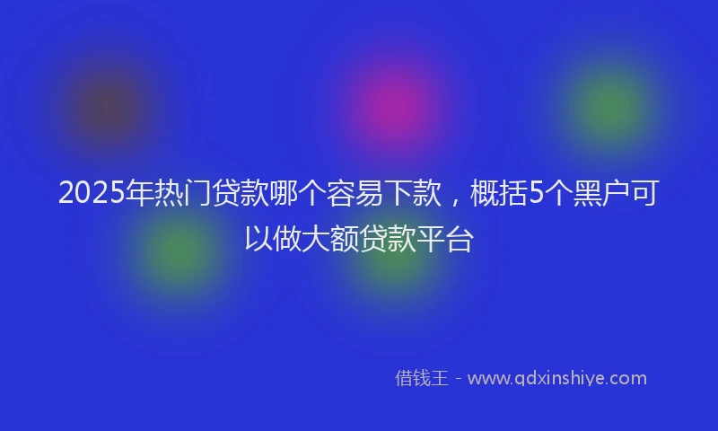2025年热门贷款哪个容易下款，概括5个黑户可以做大额贷款平台