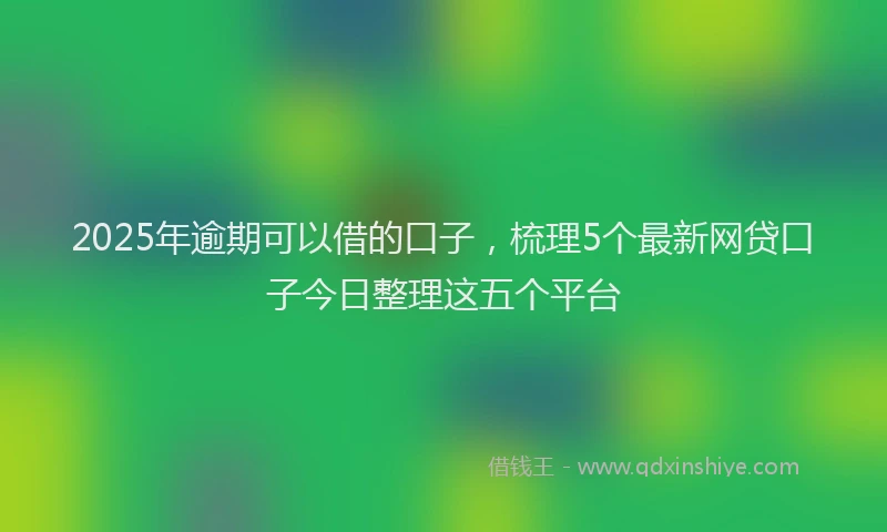 2025年逾期可以借的口子，梳理5个最新网贷口子今日整理这五个平台