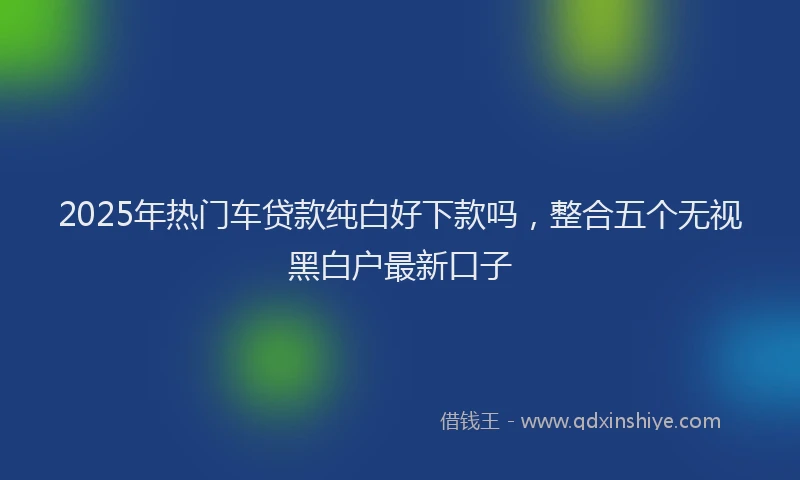 2025年热门车贷款纯白好下款吗，整合五个无视黑白户最新口子