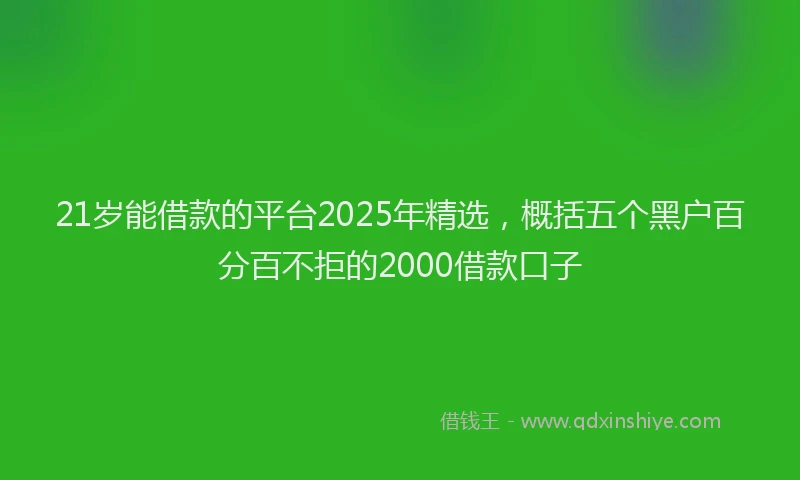 21岁能借款的平台2025年精选，概括五个黑户百分百不拒的2000借款口子