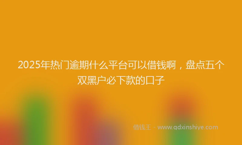 2025年热门逾期什么平台可以借钱啊，盘点五个双黑户必下款的口子