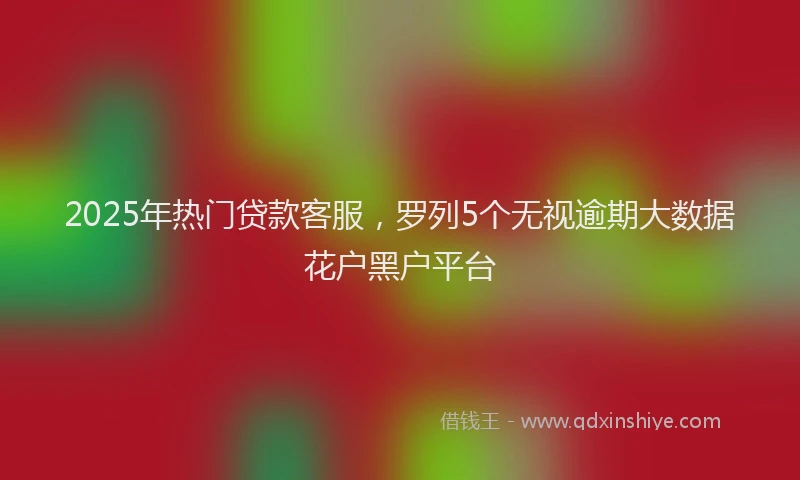 2025年热门贷款客服，罗列5个无视逾期大数据花户黑户平台
