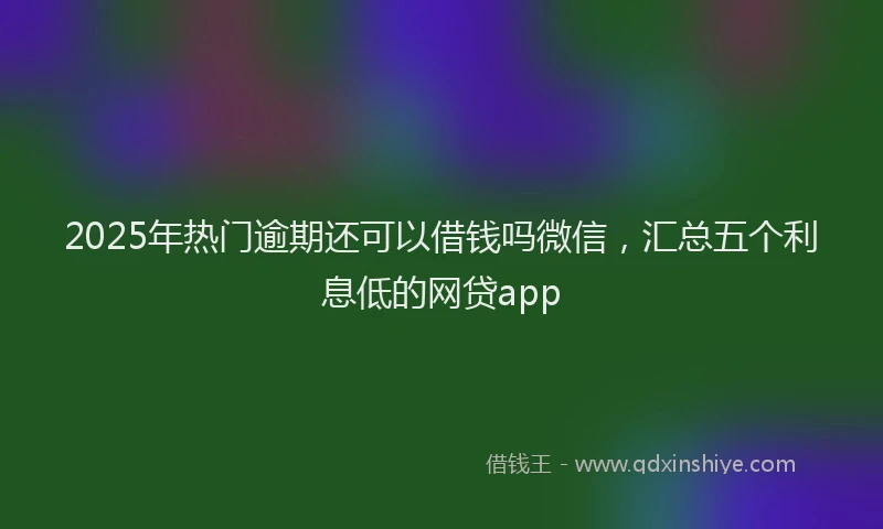 2025年热门逾期还可以借钱吗微信，汇总五个利息低的网贷app