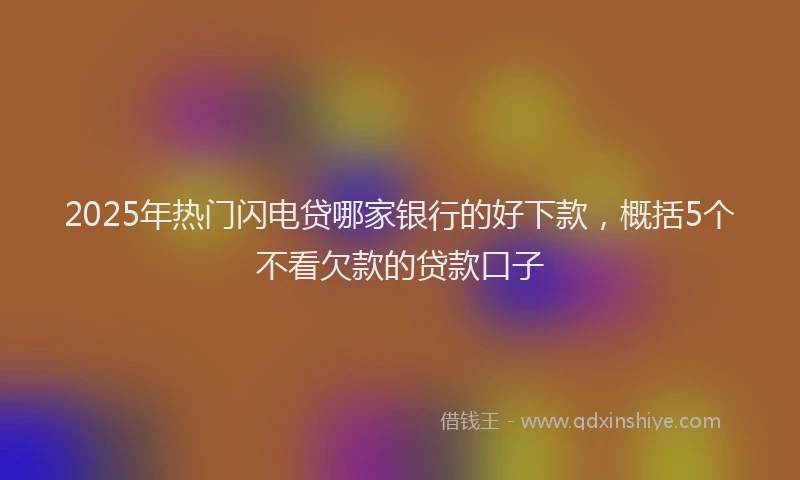 2025年热门闪电贷哪家银行的好下款，概括5个不看欠款的贷款口子