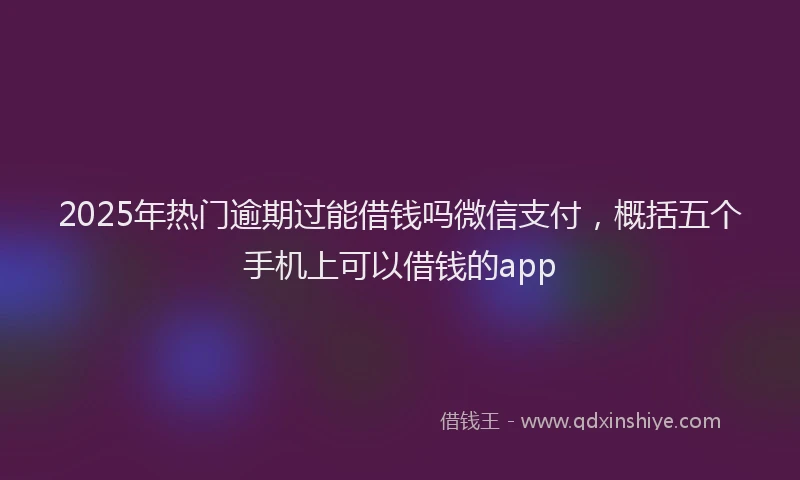 2025年热门逾期过能借钱吗微信支付，概括五个手机上可以借钱的app