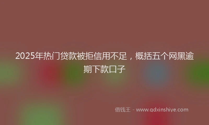 2025年热门贷款被拒信用不足，概括五个网黑逾期下款口子