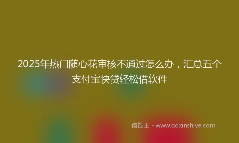 2025年热门随心花审核不通过怎么办，汇总五个支付宝快贷轻松借软件