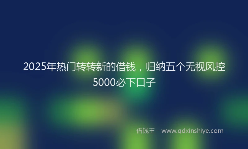 2025年热门转转新的借钱，归纳五个无视风控5000必下口子