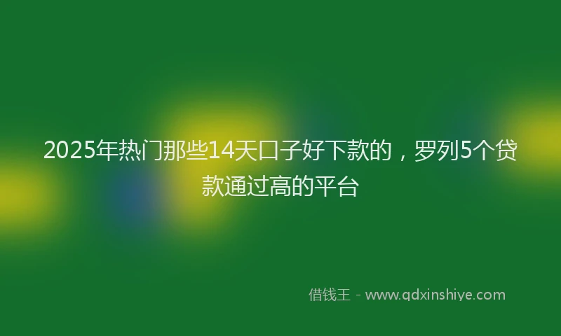 2025年热门那些14天口子好下款的，罗列5个贷款通过高的平台
