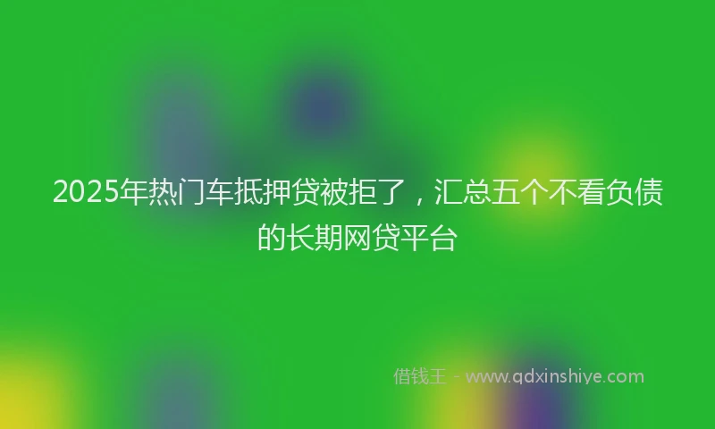 2025年热门车抵押贷被拒了，汇总五个不看负债的长期网贷平台