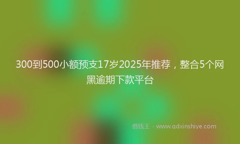 300到500小额预支17岁2025年推荐，整合5个网黑逾期下款平台