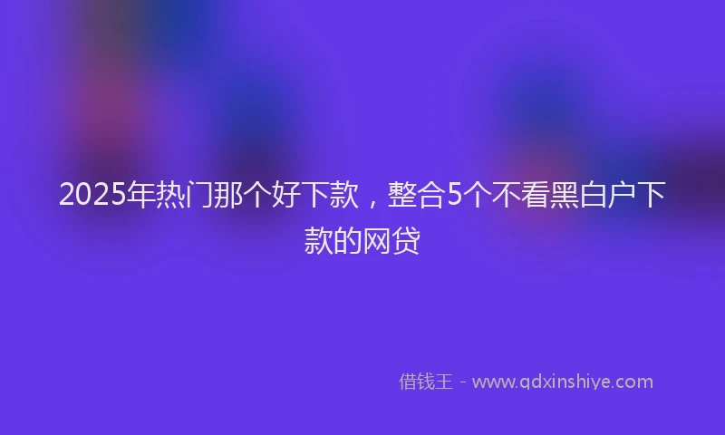 2025年热门那个好下款，整合5个不看黑白户下款的网贷