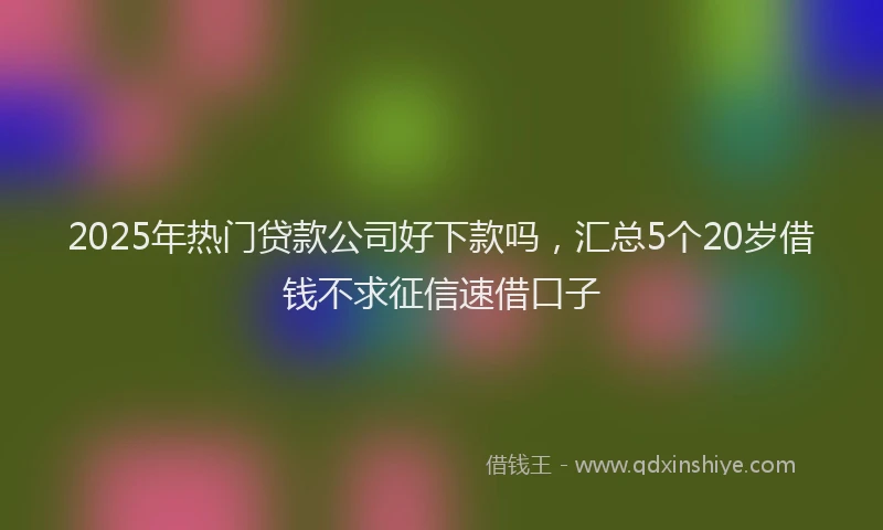 2025年热门贷款公司好下款吗，汇总5个20岁借钱不求征信速借口子