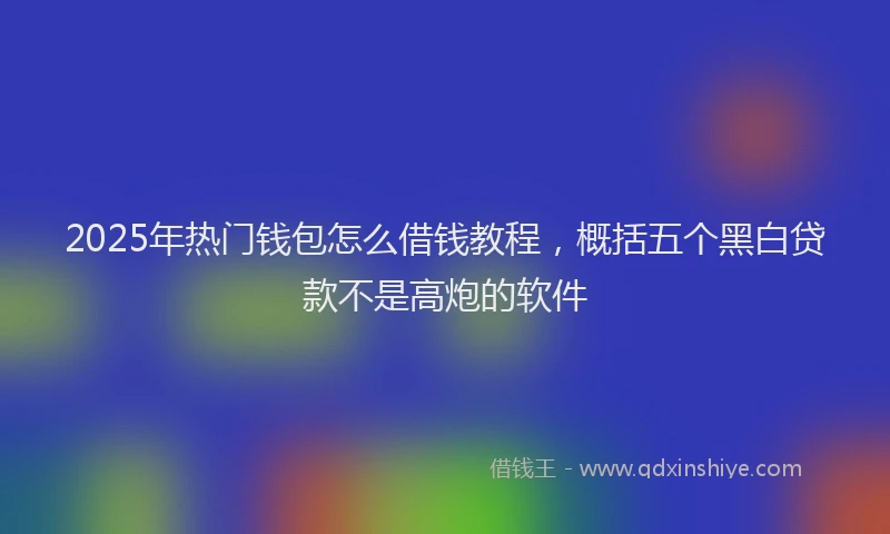 2025年热门钱包怎么借钱教程，概括五个黑白贷款不是高炮的软件