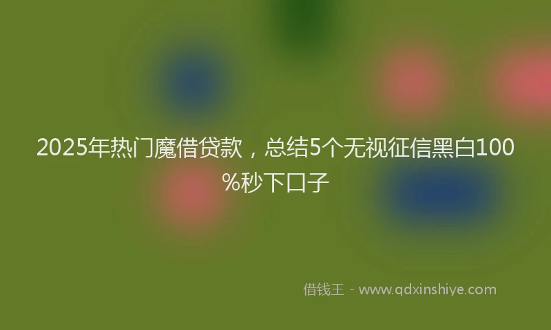 2025年热门魔借贷款，总结5个无视征信黑白100%秒下口子
