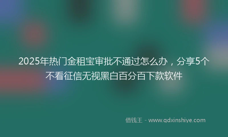 2025年热门金租宝审批不通过怎么办，分享5个不看征信无视黑白百分百下款软件