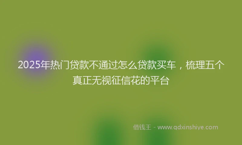 2025年热门贷款不通过怎么贷款买车，梳理五个真正无视征信花的平台
