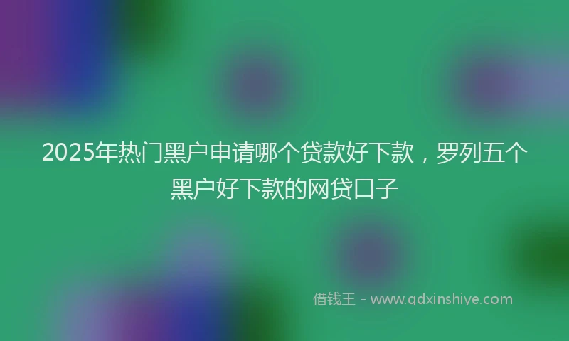 2025年热门黑户申请哪个贷款好下款，罗列五个黑户好下款的网贷口子