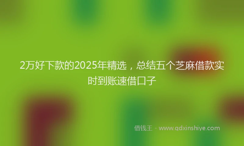 2万好下款的2025年精选，总结五个芝麻借款实时到账速借口子