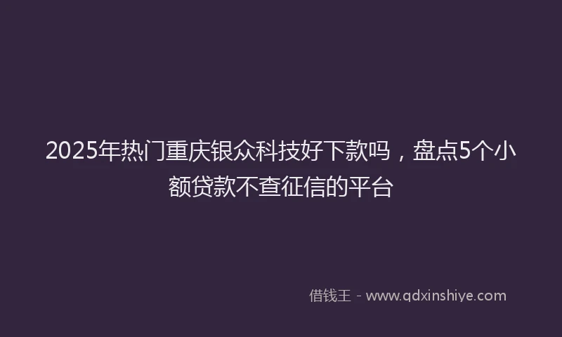 2025年热门重庆银众科技好下款吗，盘点5个小额贷款不查征信的平台