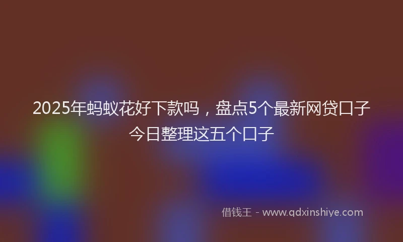 2025年蚂蚁花好下款吗，盘点5个最新网贷口子今日整理这五个口子
