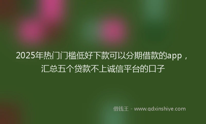 2025年热门门槛低好下款可以分期借款的app，汇总五个贷款不上诚信平台的口子