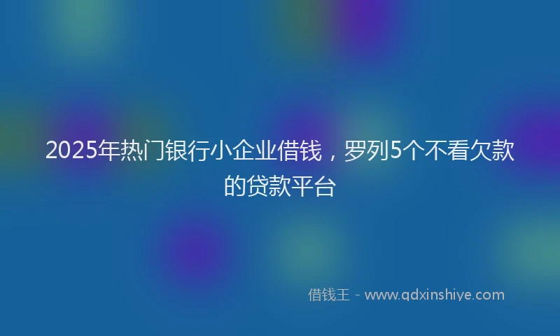 2025年热门银行小企业借钱，罗列5个不看欠款的贷款平台