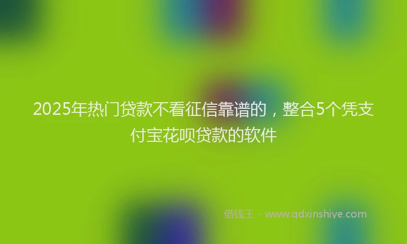 2025年热门贷款不看征信靠谱的，整合5个凭支付宝花呗贷款的软件