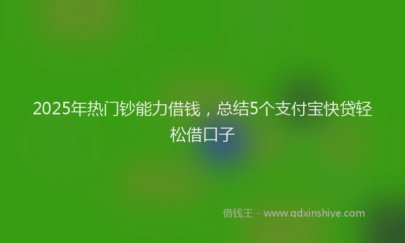 2025年热门钞能力借钱，总结5个支付宝快贷轻松借口子