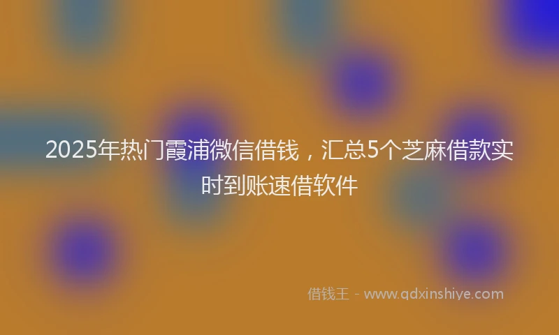 2025年热门霞浦微信借钱，汇总5个芝麻借款实时到账速借软件