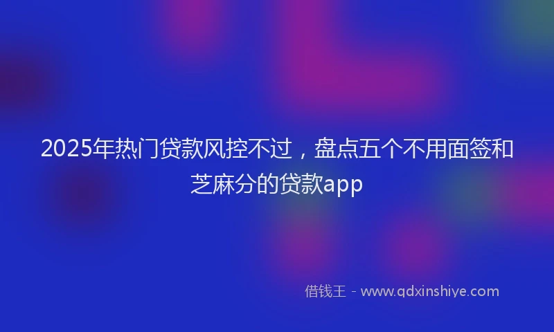 2025年热门贷款风控不过，盘点五个不用面签和芝麻分的贷款app
