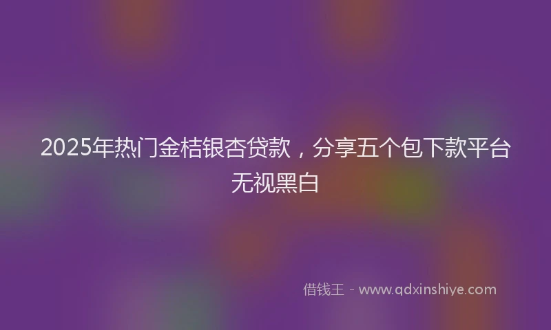 2025年热门金桔银杏贷款，分享五个包下款平台无视黑白