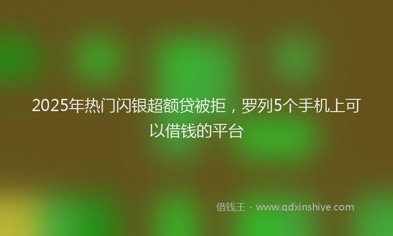 2025年热门闪银超额贷被拒，罗列5个手机上可以借钱的平台