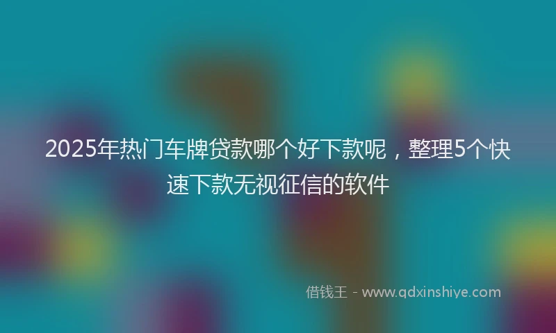2025年热门车牌贷款哪个好下款呢，整理5个快速下款无视征信的软件