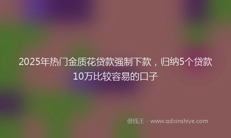 2025年热门金质花贷款强制下款，归纳5个贷款10万比较容易的口子