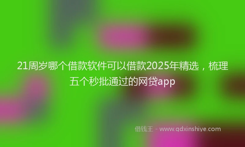 21周岁哪个借款软件可以借款2025年精选，梳理五个秒批通过的网贷app