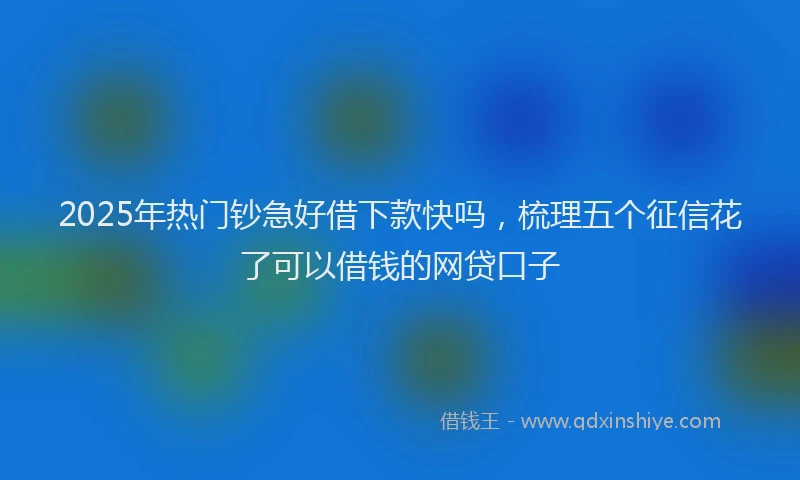2025年热门钞急好借下款快吗，梳理五个征信花了可以借钱的网贷口子