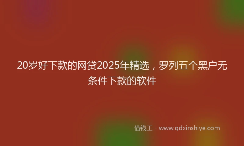 20岁好下款的网贷2025年精选，罗列五个黑户无条件下款的软件
