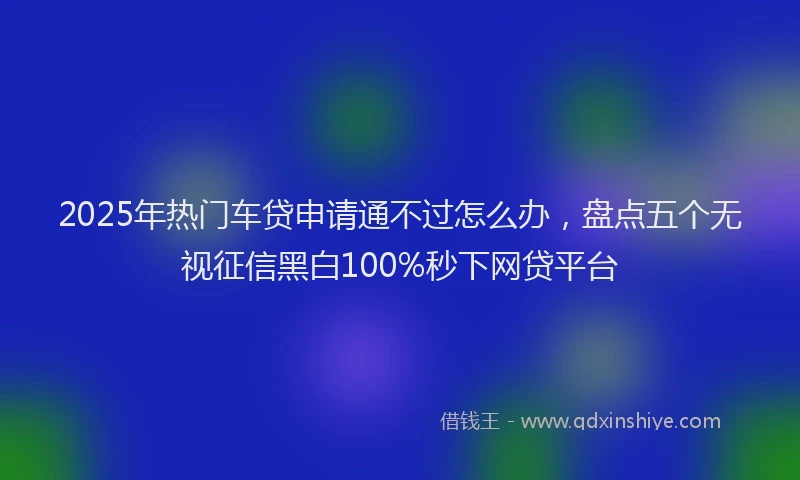 2025年热门车贷申请通不过怎么办，盘点五个无视征信黑白100%秒下网贷平台