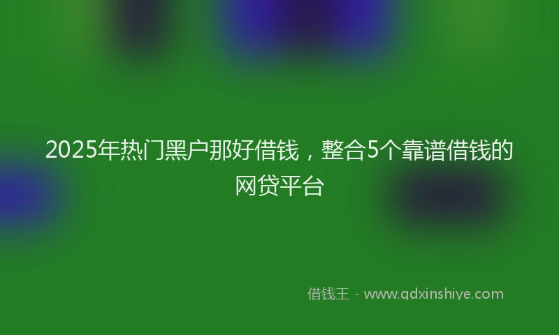 2025年热门黑户那好借钱，整合5个靠谱借钱的网贷平台