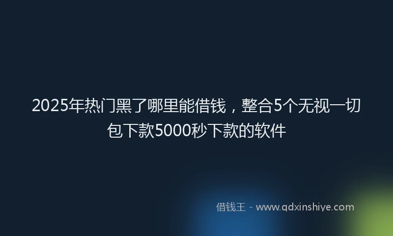 2025年热门黑了哪里能借钱，整合5个无视一切包下款5000秒下款的软件